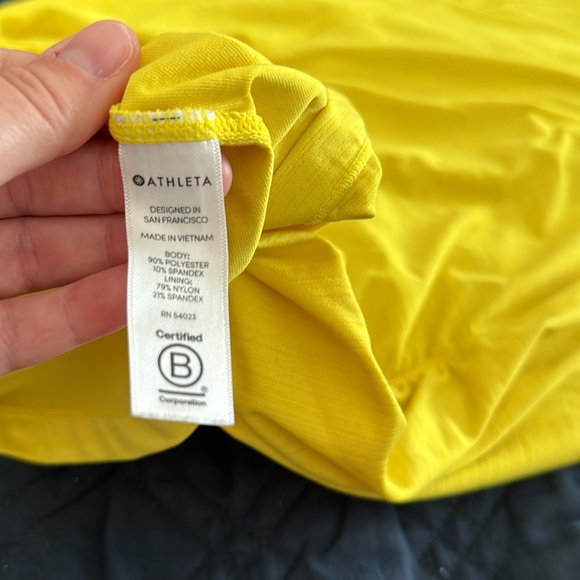 Athleta Bright Yellow Rash Guard Sun Shirt UPF - Picture 7 of 7